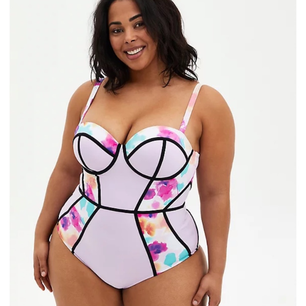 NWT Watercolor Floral Underwire Swimsuit